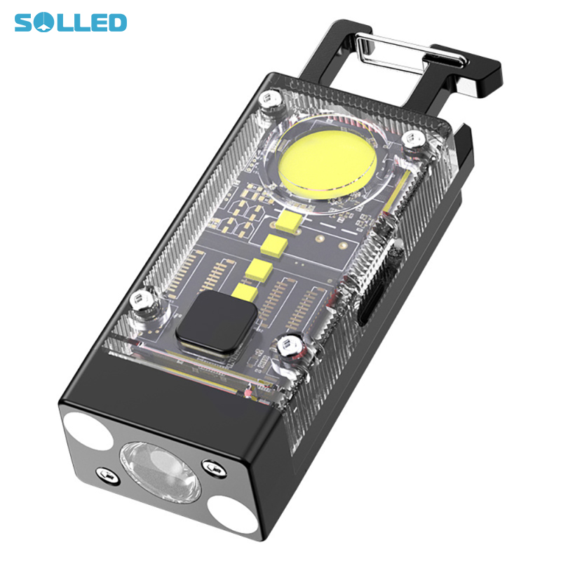 COB Keychain Work Light, IPX6 Waterproof Keychain Flashlights With 9 Light Modes, 1000 Lumens Bright Rechargeable Portable Small Flashlights ราคา 149 บาท*ส่งฟรี