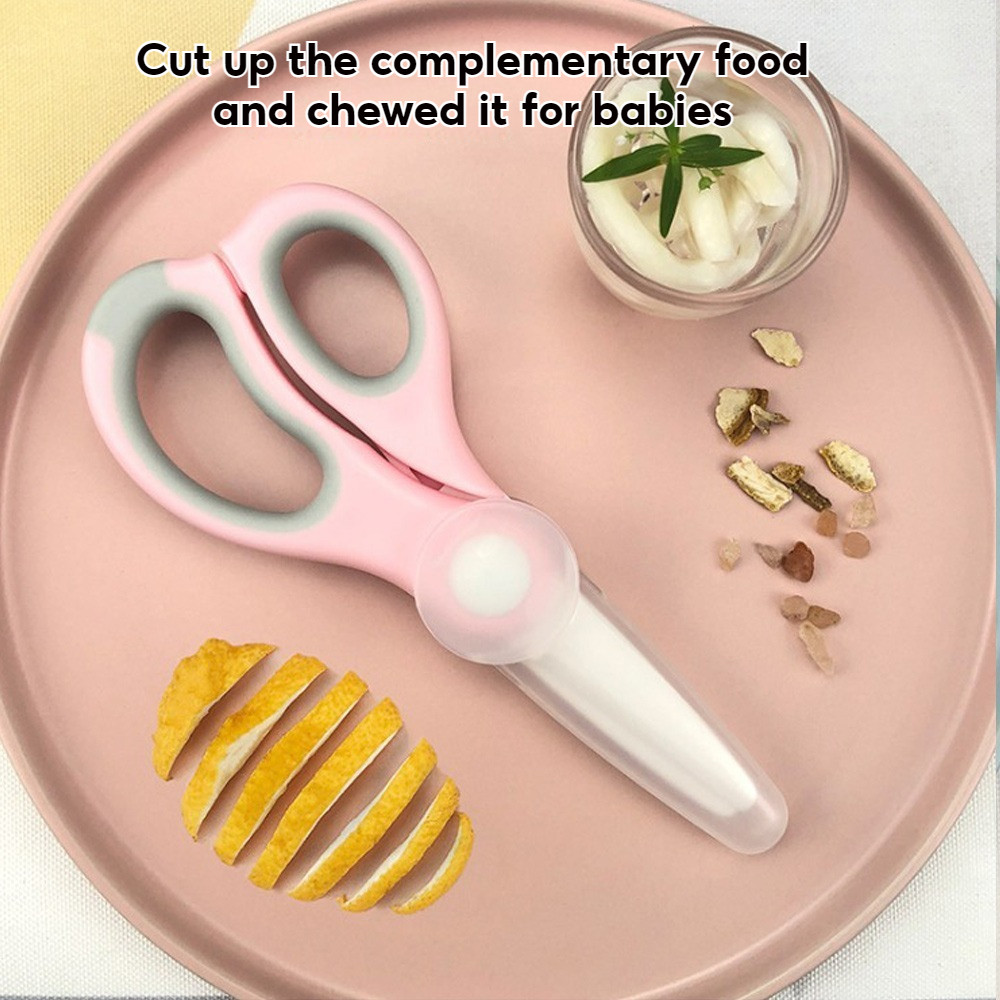 Baby Ceramic Food Scissor Cutter Safe Shears Anti-Rust Toddlers Gunting Pemotong Makanan Bayi