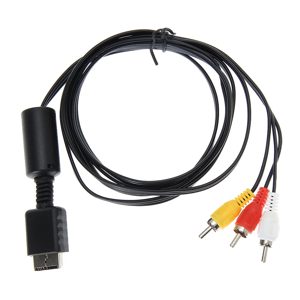 Độc quyền phổ biến 6ft 1.8m AV TV Video RCA Dây cáp cho PS2 PS3 2 3 cáp trò chơi AV để Video RCA kết nối đầu ra