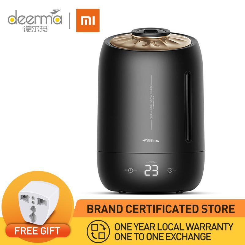 XIAOMI Deerma Cool Mist Humidifiers, Ultrasonic Air Humidifier, Smart Touch Air Purifier & Essential Oil Diffuser with LED Digital Screen for Home, Bedroom, Office, Baby, 5L Large Water Tank, Auto Shut Off Singapore