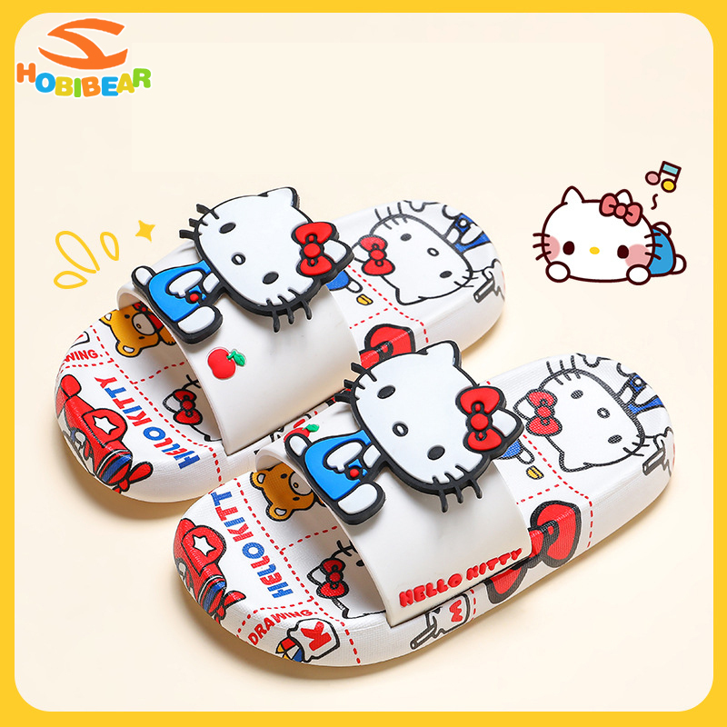 HOBIBEAR Children's slippers Cute Cartoon Kuromi Girl Slippers New soft-soled anti-slip PVC girls slippers Soft and comfortable ราคา 205 บาท*ส่งฟรี
