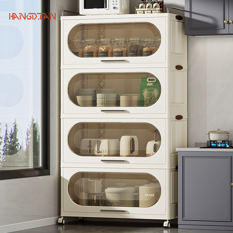 Kitchen shelves, multifunctional cupboards, cabinets, food side storage cabinets, household floor standing multi-layer microwave storage cabinets ราคา 1,073 บาท*ส่งฟรี