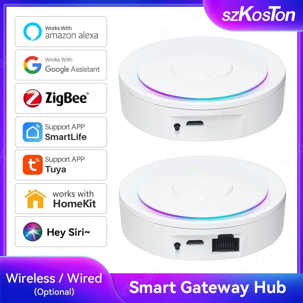 【Worth-Buy】 For Homekit Tuya Zigbee 3.0 Gateway Hub Smart Home Bridge Smart Life App Wireless Remote Voice Control Works With Alexa Google