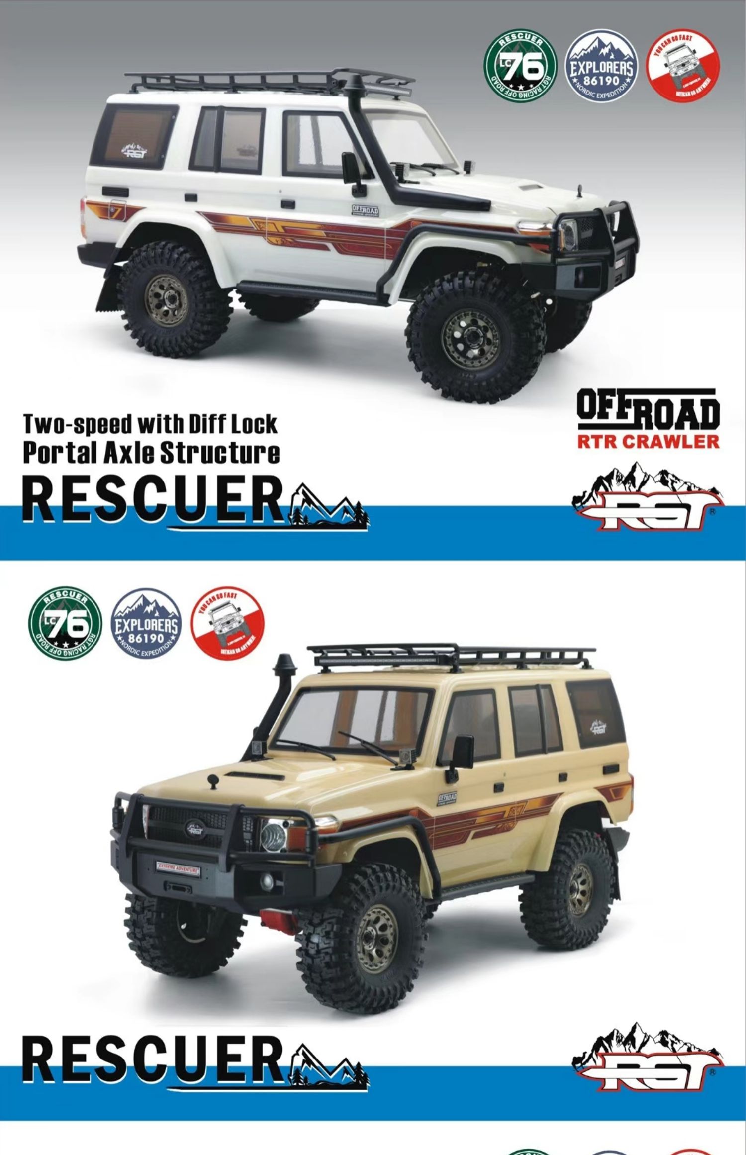 RGT ruitai 1/10EX 86190 Land Cruiser Simulation LC76 door-bridge