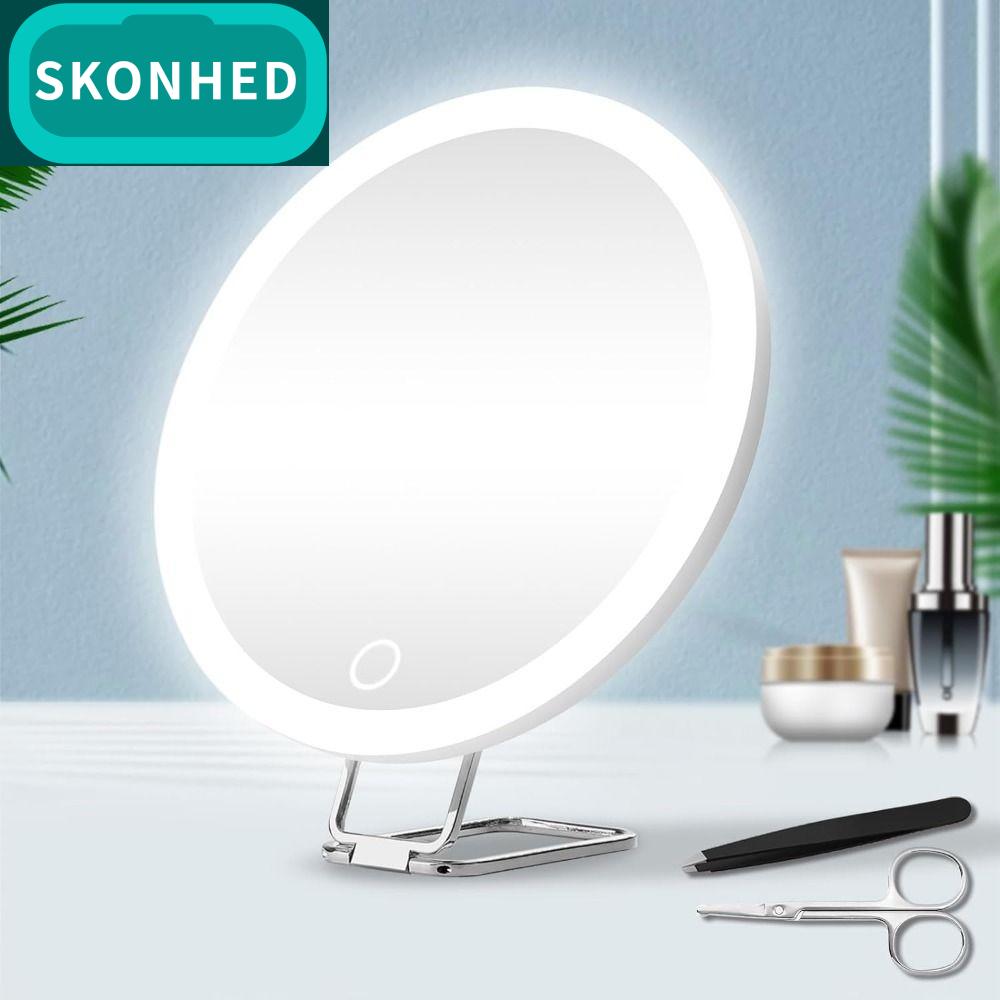 SKONHED ถ้วยดูดสูญญากาศ กระจกขยายพร้อมไฟ ความละเอียดสูง ขาตั้ง ° ปรับได้360 กระจกแต่งหน้า LED ขนาดกะทัดรัดกะทัดรัด 5/10/20/30x กระจกเครื่องสำอางแบบพกพา การเดินทางการเดินทาง ราคา 851 บาท*ส่งฟรี