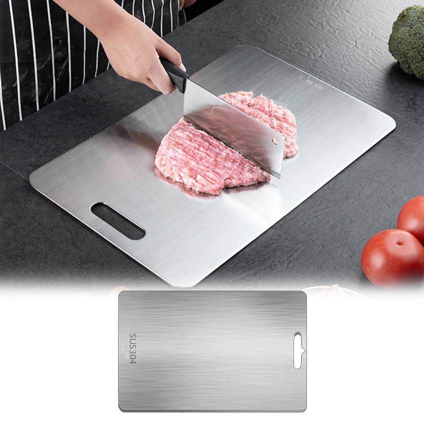Bảng cắt titan, 100% Bảng cắt titan taima tinh khiết, Bảng cắt Titan cho nhà bếp, Bảng cắt dùng cho thực phẩm thép không gỉ 304, thịt, trái cây, rau quả, hợp vệ sinh, bền (34x23cm)