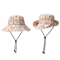 ELFSACK Womens Plaid Star Print Bucket Hat Adjustable Chin Strap Sun Hat with Wide Brim for Outdoor