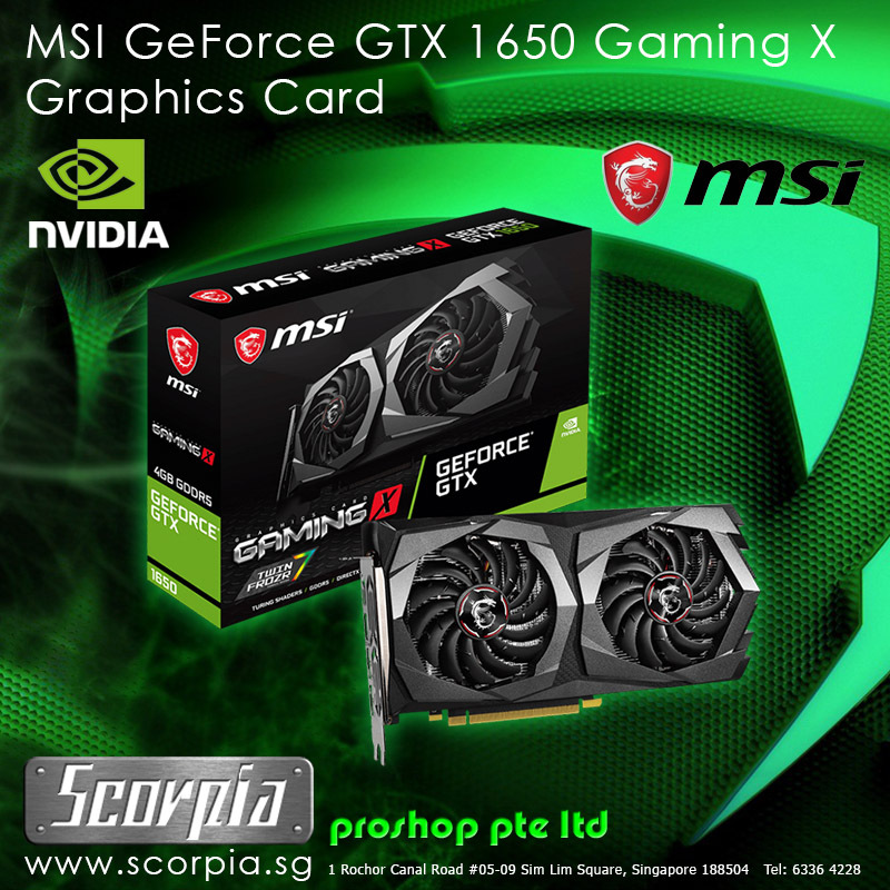 Buy Msi Geforce Gtx 1650 Gaming X 4g Graphics Card Singapore