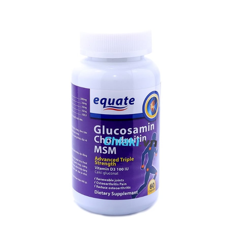 Viên xương khớp Equate Glucosamin giảm nguy cơ thoái hóa khớp, đau mỏi khớp - 60 viên