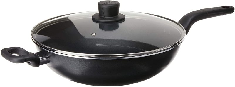 Tefal 32cm Cook Easy Chinese Asian Wok Frying Fry Pan with Glass Clear Lid Cover. Singapore