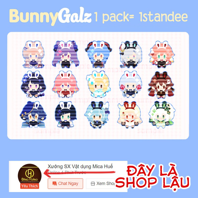 GACHA Standee / Tượng mica mini BUNNY Genshin Impact / Honkai Star Rail