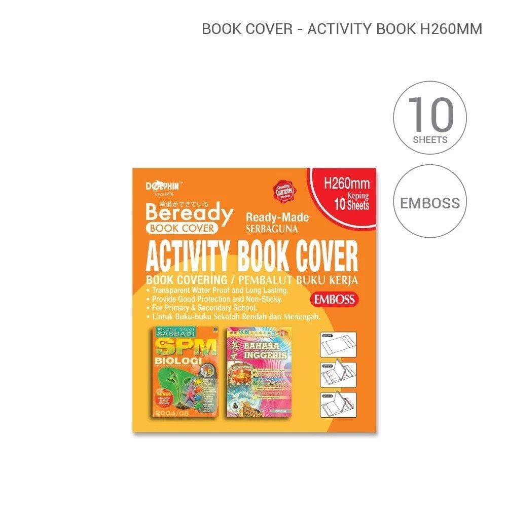 Dolphin Book Cover Pembalut Buku Sarung Ready-Made