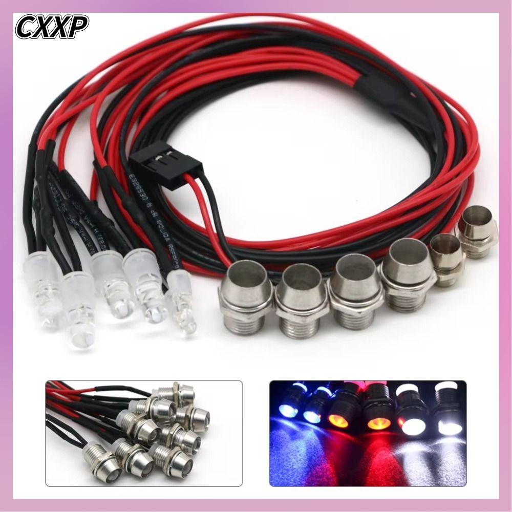 CXXP Chiều dài 70cm Đèn LED RC Đèn đỏ trắng 3/5mm Đèn pha ban đêm  2/4/6/8 đèn Đèn pha ô tô, đèn hậu Mô hình xe cào cào trôi