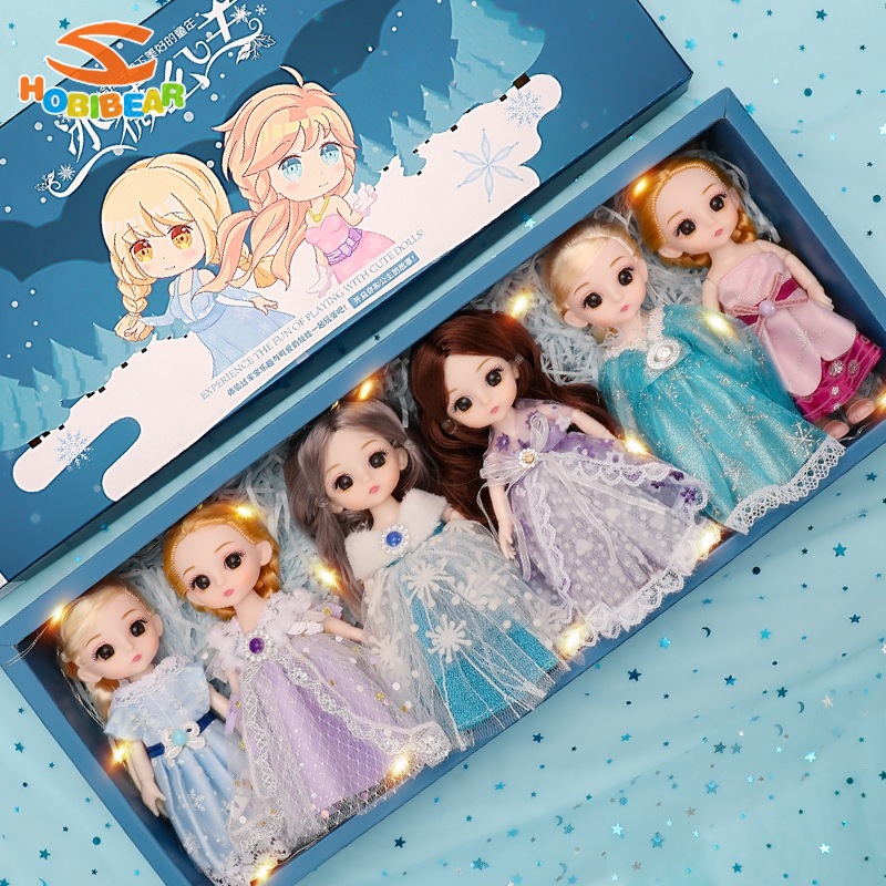 HOBIBEAR Children's toys, toy sets, Elsa Princess gift box, simulated Barbie doll set. ราคา 491 บาท*ส่งฟรี