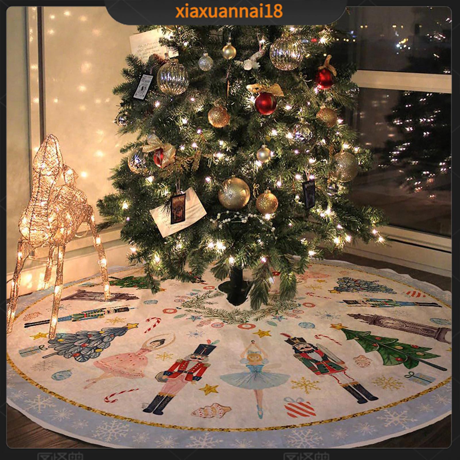 Xiaxuannai chống phai màu Thảm cây kỳ nghỉ thảm cây người lính váy cây thông Noel Thảm cây trang trí Giáng sinh lễ hội