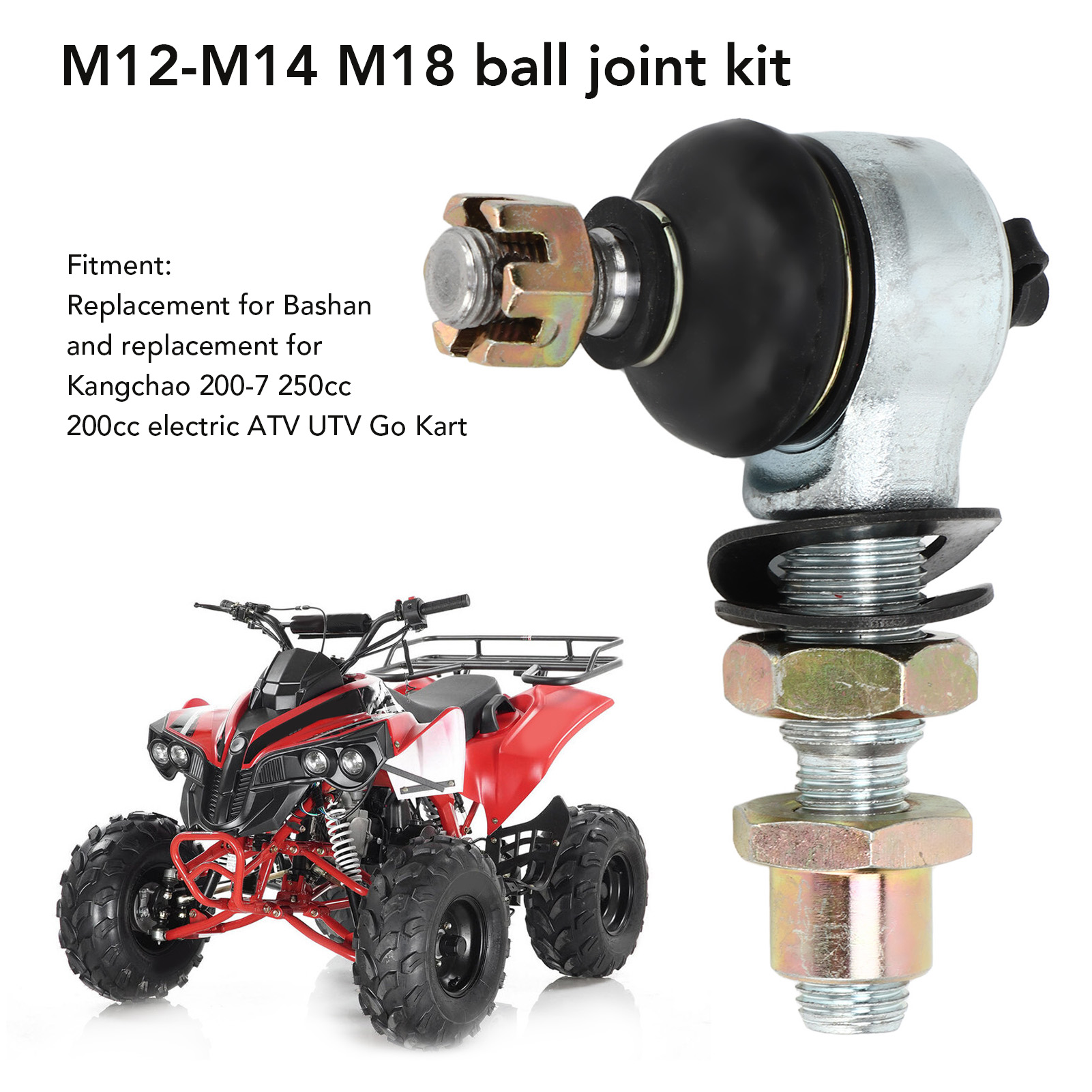 Tie Rod End - Ball Joint Kit Steel Alloy Construction Fit for 250cc 200cc Electric ATV UTV Kart Enhances Steering Stability ราคา 411 บาท*ส่งฟรี