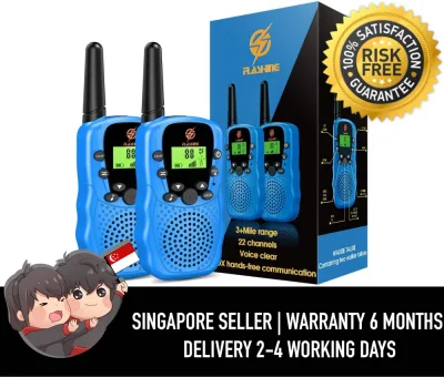 [SG STOCK] Twin walkie talkie 3+ Mile Range 22 Channels Voice Clear Outdoor Toys for 3-12 Year Old Kids Boys Girls at Camping Hunting Hiking Autism Toys for Toddlers Birthday Gifts for 3-12 Year Old Girls Boys Kids Blue #1485