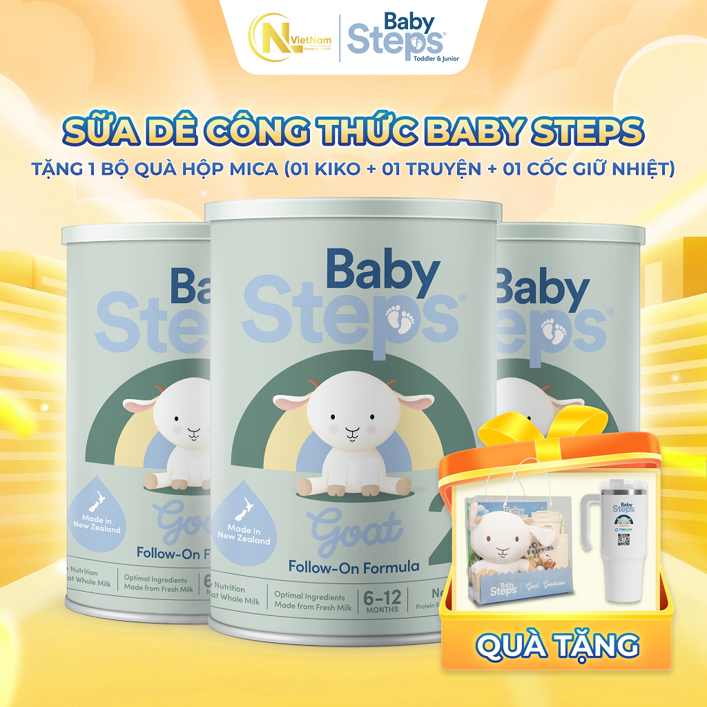 ( Kèm Quà) Combo 3 lon Baby Steps số 2 900g