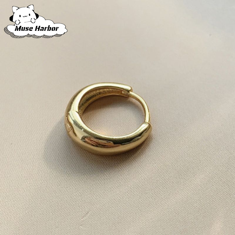 Muse Harbor ต่างหูวงกลมสไตล์เรขาคณิต ดีไซน์โมเดิร์นミニマルสำหรับผู้หญิง ราคา 44 บาท*ส่งฟรี