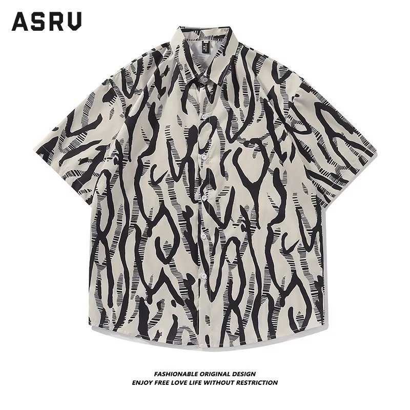 ASRV Men's shirt short sleeve new striped fashion shirt ราคา 160 บาท*ส่งฟรี