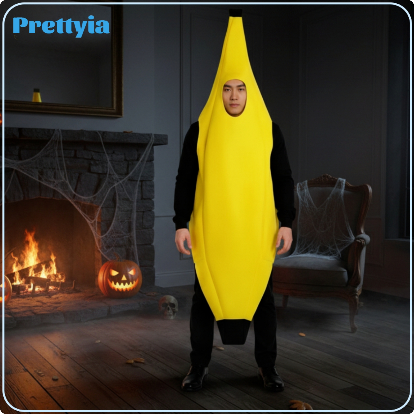 Prettyia Adult Banana Costume Easy to Wear Banana Tunic Costume Humorous Slip-on Bodysuit Whimsical for Adults ราคา 17,720 บาท*ส่งฟรี