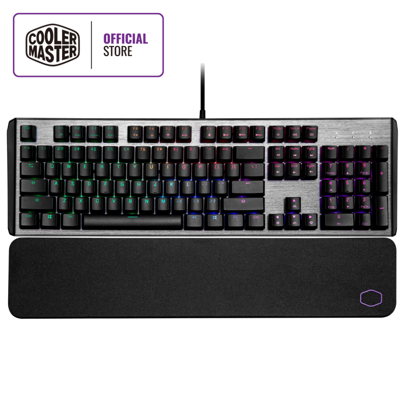 Cooler Master CK550 V2 Mechanical Keyboard, RGB Illumination, Floating Keys, Brushed Aluminum Design, Soft Wrist Rest, On-the-fly Controls, Software Customization (Full Layout / 108 Keys) Singapore