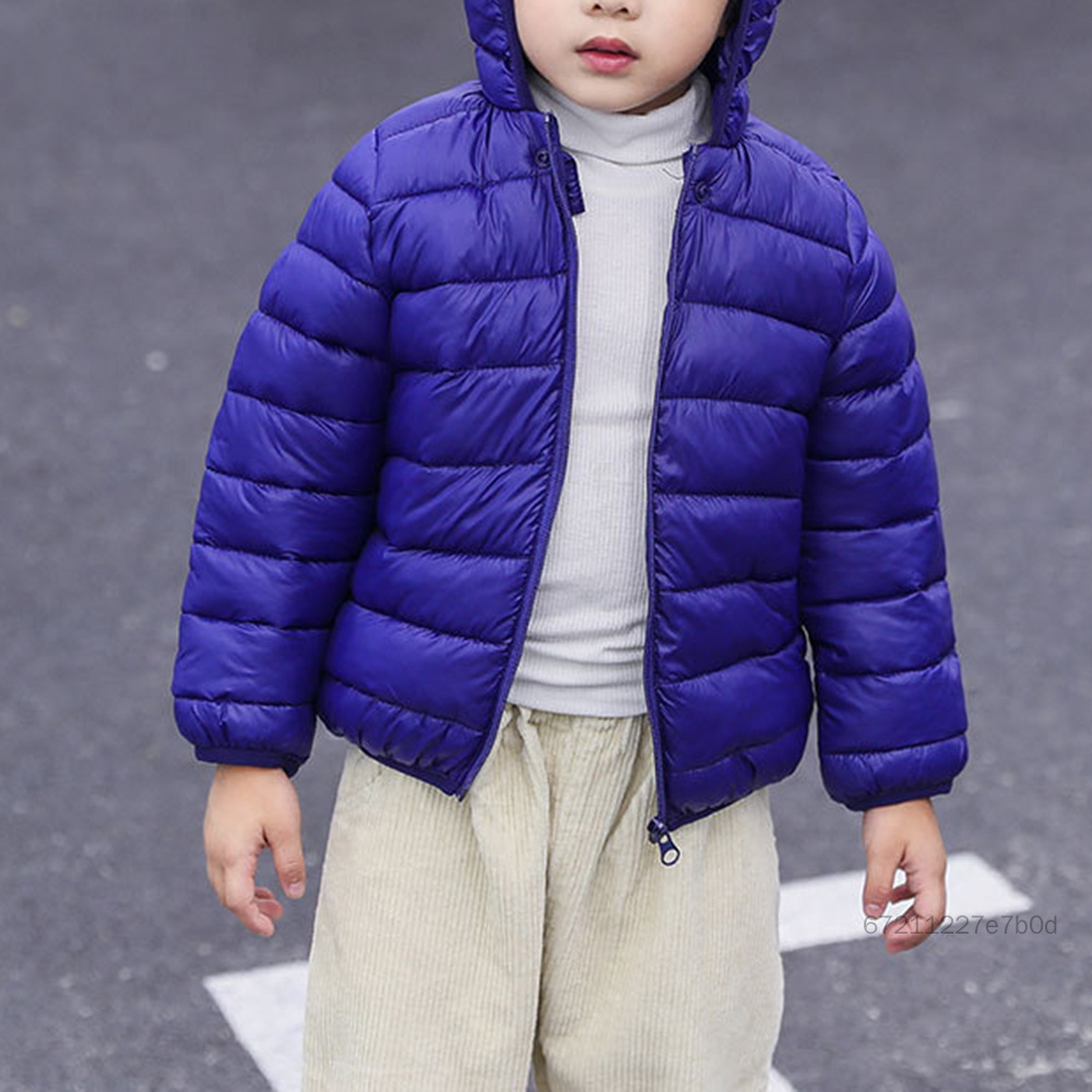 VJ-PH Kids Bear Ear Puffer Jacket with Zipper Closure