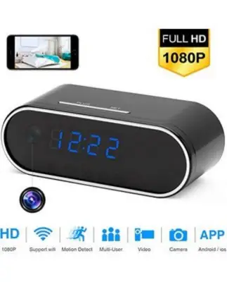 WiFi Hidden Camera Spy Alarm Clock Cam Night Vision Nanny Camcorder Mini DVR Video Record With Motion Detect for Home Security 1080P HD