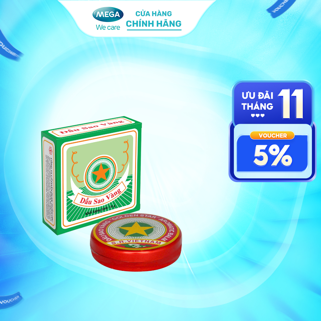  Dầu xoa dùng khi nhức đầu sổ mũi đau bụng say tàu xe côn trùng đốt - Dầu Sao Vàng OPC  10g  