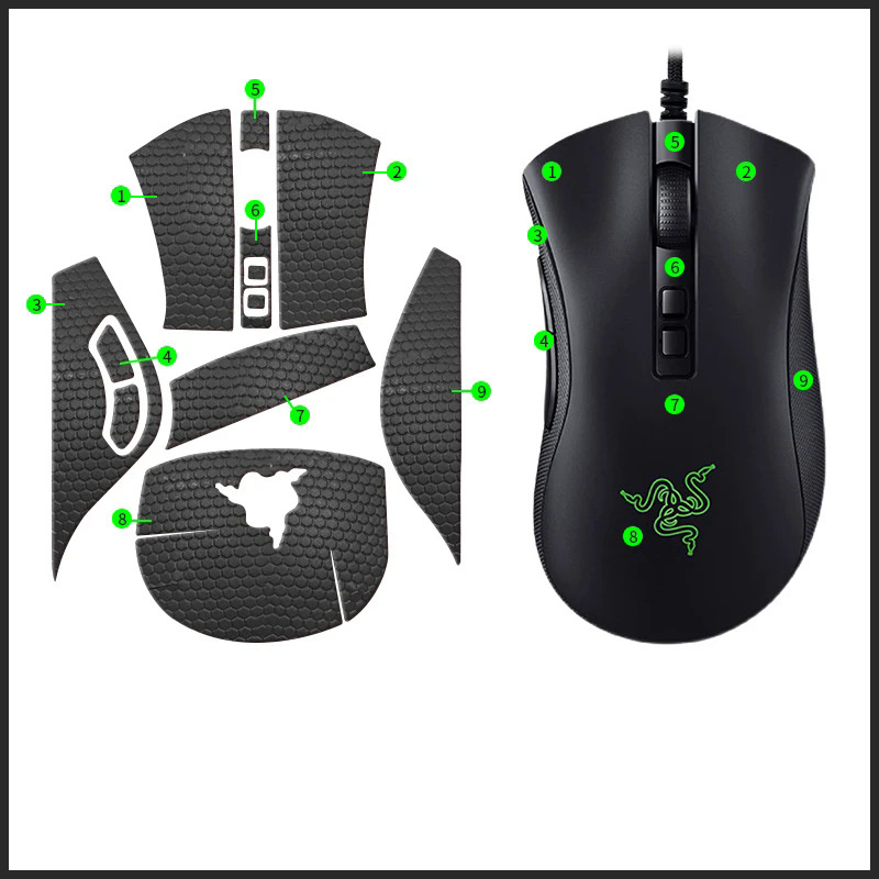 In đầy đủnửa Bìa Chuột Sticker chống trượt Chuột sticker cho Razer DeathAdder V2 Pro Chuột chơi game