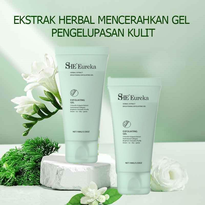 Chlorella exfoliating gel scrub 100g SHE Eureka Skincare starts with herbal extract Brightening exfoliating