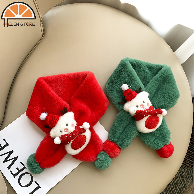 HS trẻ em khăn quàng cổ quần áo trẻ em trong winterwarm bé sang trọng khăn quàng cổ bé trai và bé gái dày lên khăn quàng cổ chống gió khăn huơu giáng sinh dễ thương