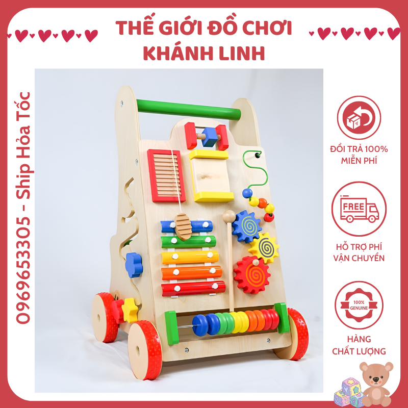 Xe tập đi kết hợp bảng bận rộn cho bé