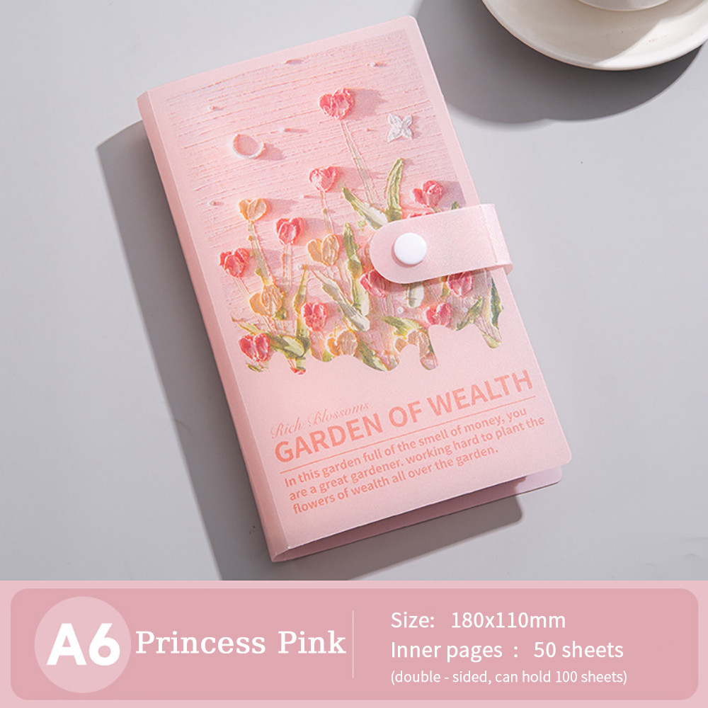 RuiMing 【เก็บเงินปลายทาง】 สมุดสะสมธนบัตรภาพวาดสีน้ำมัน 3 มิติ ขนาด A6 แบบแข็ง สำหรับเก็บเงิน จัดระเบียบเงินตรา 【BloomEssence】