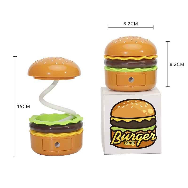 Cute Hamburger LED Night Light Cartoon USB Rechargeable Lamp for Children with Touch Sensor Sleep Bedroom Light