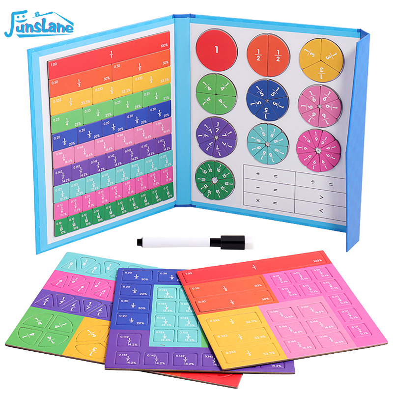 Elegantstunning từ phân số hoạt động Lớp Thiết lập từ phần gạch vòng tròn learing đồ chơi toán học công cụ hỗ trợ giảng dạy