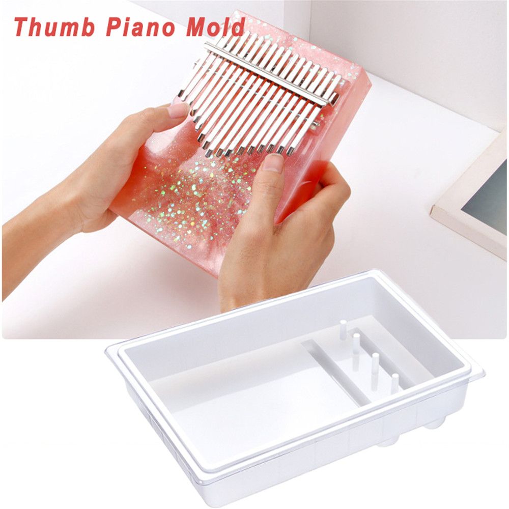 WEEGUBENG Transparent UV Epoxy Musical Instrument 17 Tone Jewelry Making Tools Thumb Piano Silicone Mould Resin Mold