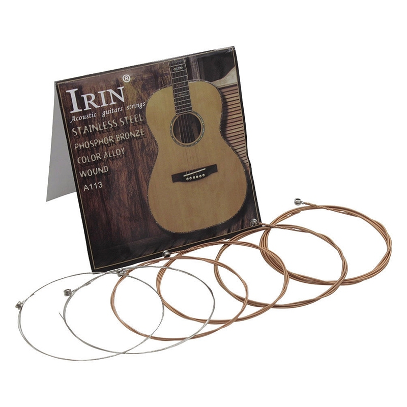IRIN A113 Acoustic Guitar Strings Folk Guitar Stainless Steel Wire Core Copper Alloy Wound Musical Guitar Accessories