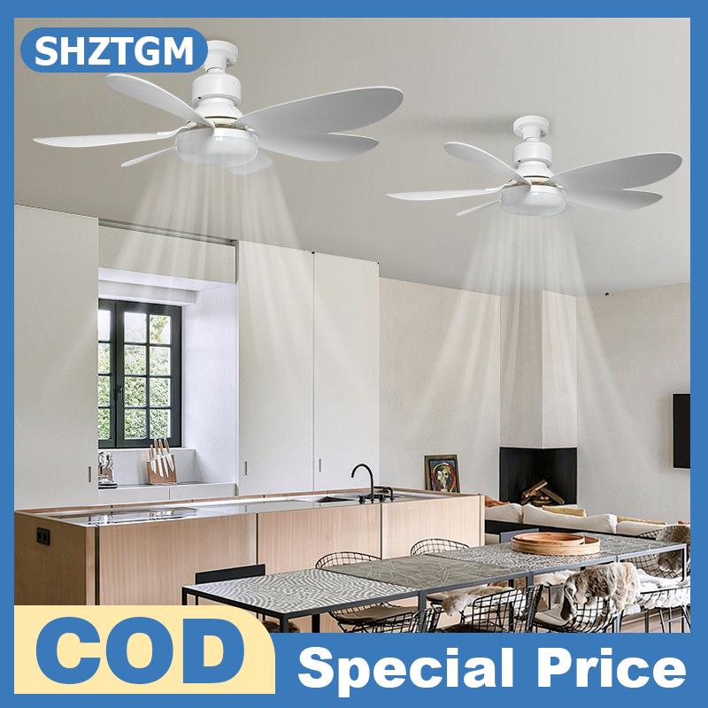 SHZTGM E27 LED quạt trần ánh sáng với điều khiển từ xa 3 màu thay đổi độ sáng hoạt động yên tĩnh 2-in-1 Đèn quạt cho văn phòng nhỏ