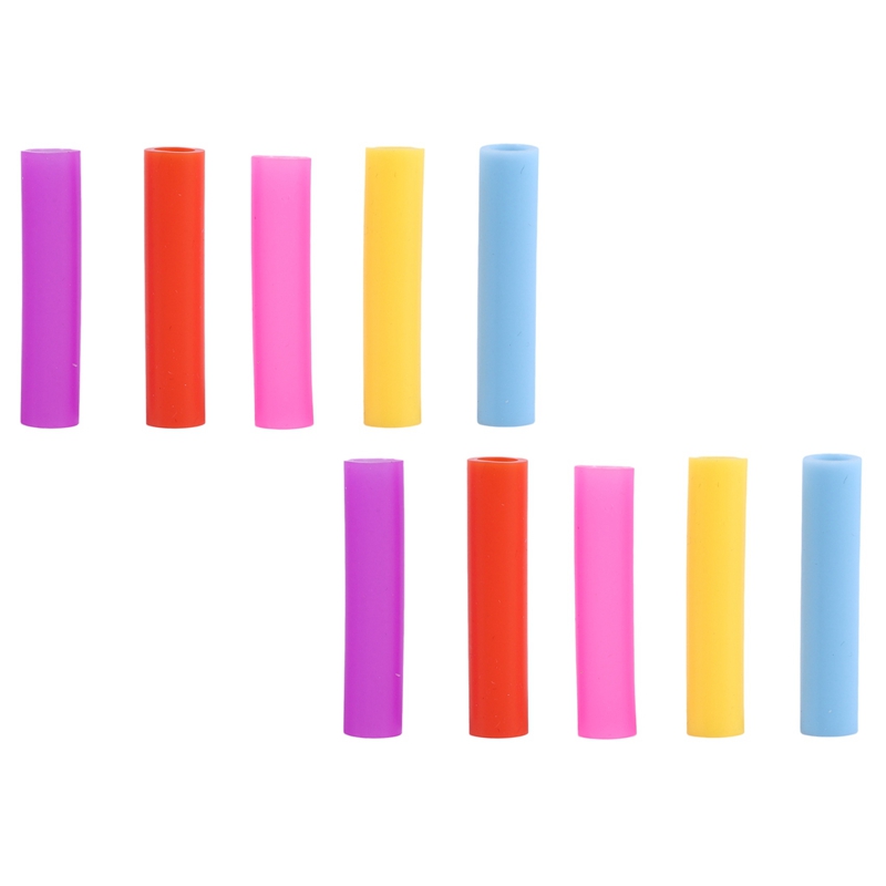 10pcs Assorted Colors Reusable Silicone Straws Tips Covers for 0.24inch 6mm Stainless Steel Drinking Straw