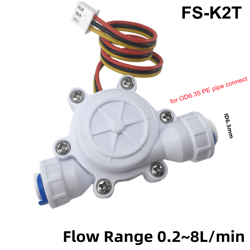 Cảm Biến Lưu Lượng K2T nguồn cấp 3-24VDC |  Đầu nối Nhanh | Đo Lưu Lượng Nước | tùy chọn KT2, K2U, Q2T, Q2U, Q3T, Q3U  ứng dụng máy pha cafe Chính Hãng