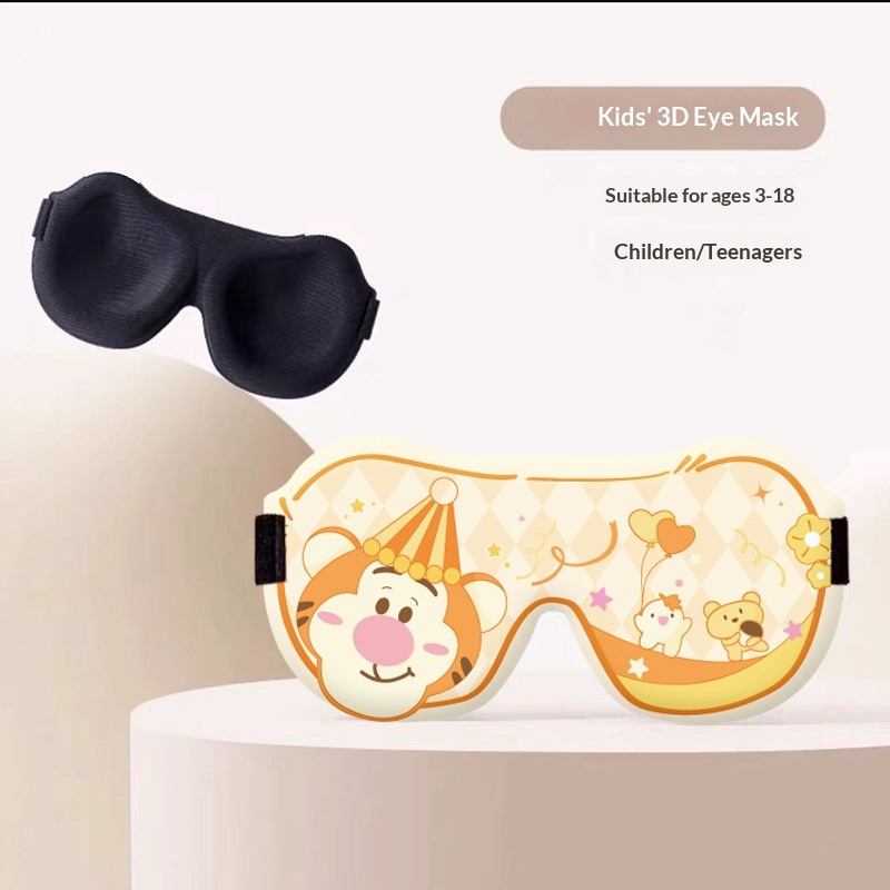 TUmama Mặt nạ mắt ngủ 3D cho trẻ em với thiết kế hoạt hình dành cho trẻ em và thanh thiếu niên chống mệt mỏi và cản sáng