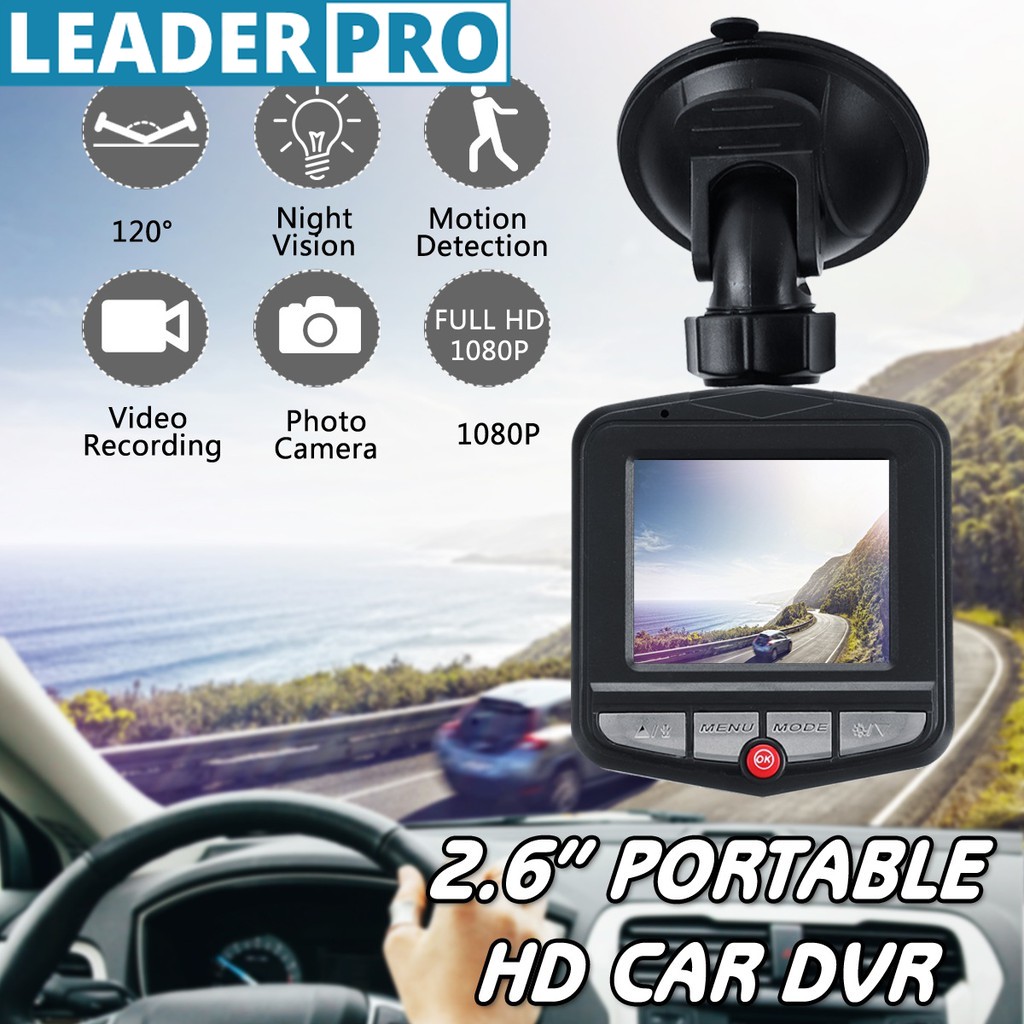 Mini Car DVR Camera LCD FHD Vehicle Blackbox DVR Cam Dash Camera 2.6 inch 1080P HD Video Recorder 12