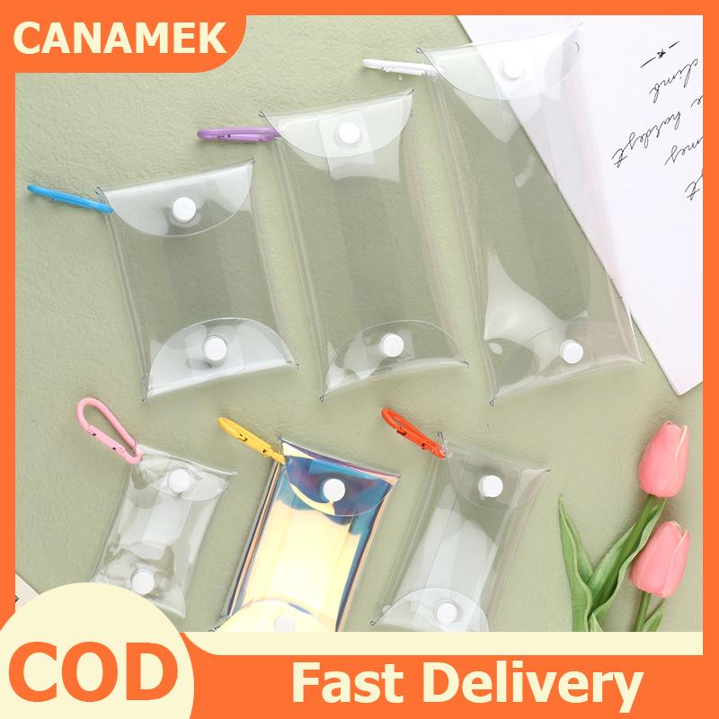 CANAMEK Mini Anime Búp Bê Hiển Thị Túi Trong Suốt Đồng Xu Ví Keychain Mặt Dây Chuyền Vuông Pouch Organizer Key Son Môi Tai Nghe Lưu Trữ Túi