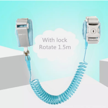 Baby Kids Anti Lost Baby Safety Harness Strap Children Stretchable Wristband Protection Key Lock 360 2m Spring Rotating