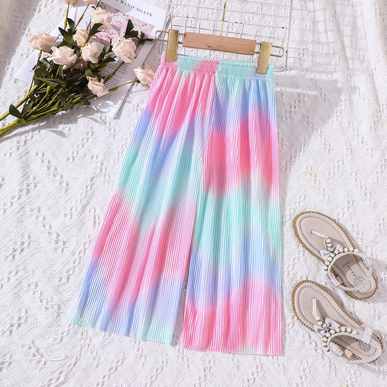 Mùa Hè bé gái tập đi Colourful In quần rộng Giản Dị Quần Cho quần áo trẻ em quần bó ấm Cho Cô Gái Phụ Nữ Quần Cao