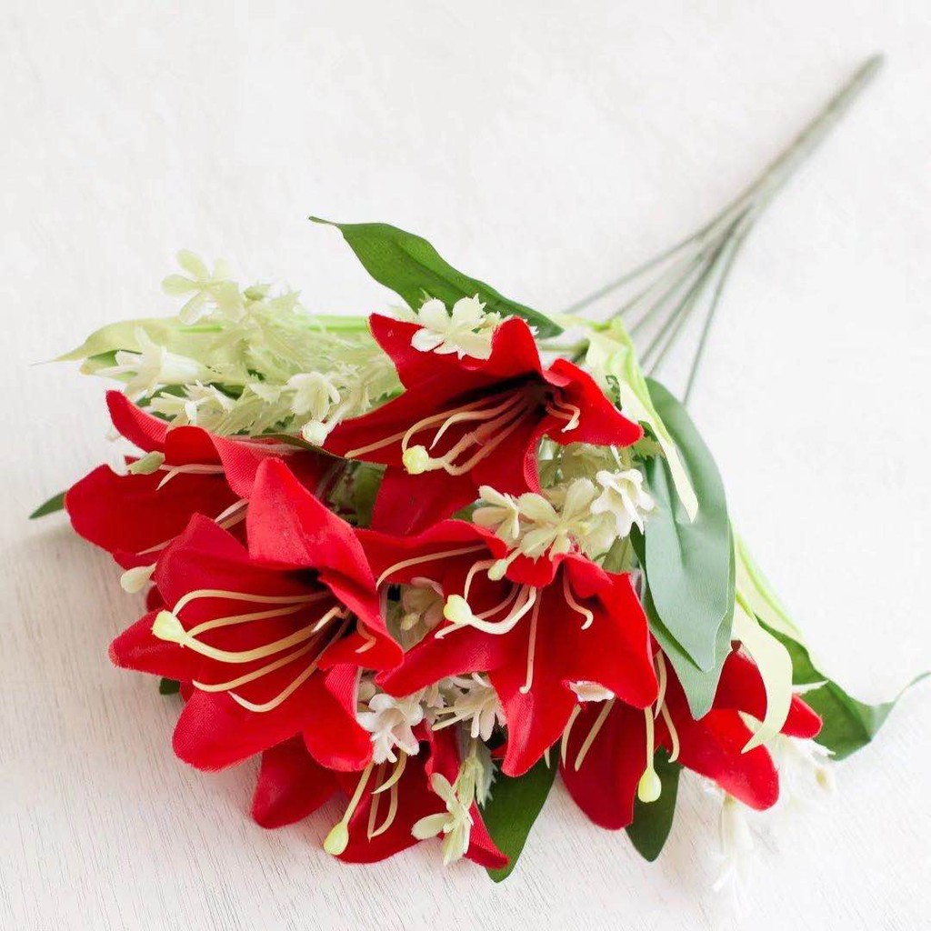 KOREAN KOREAN BUNGA PLASTIK LILY 735 BUNGA HIAS PLASTIC ARTIFICIAL BUNGA ARTIFISIAL MURAH