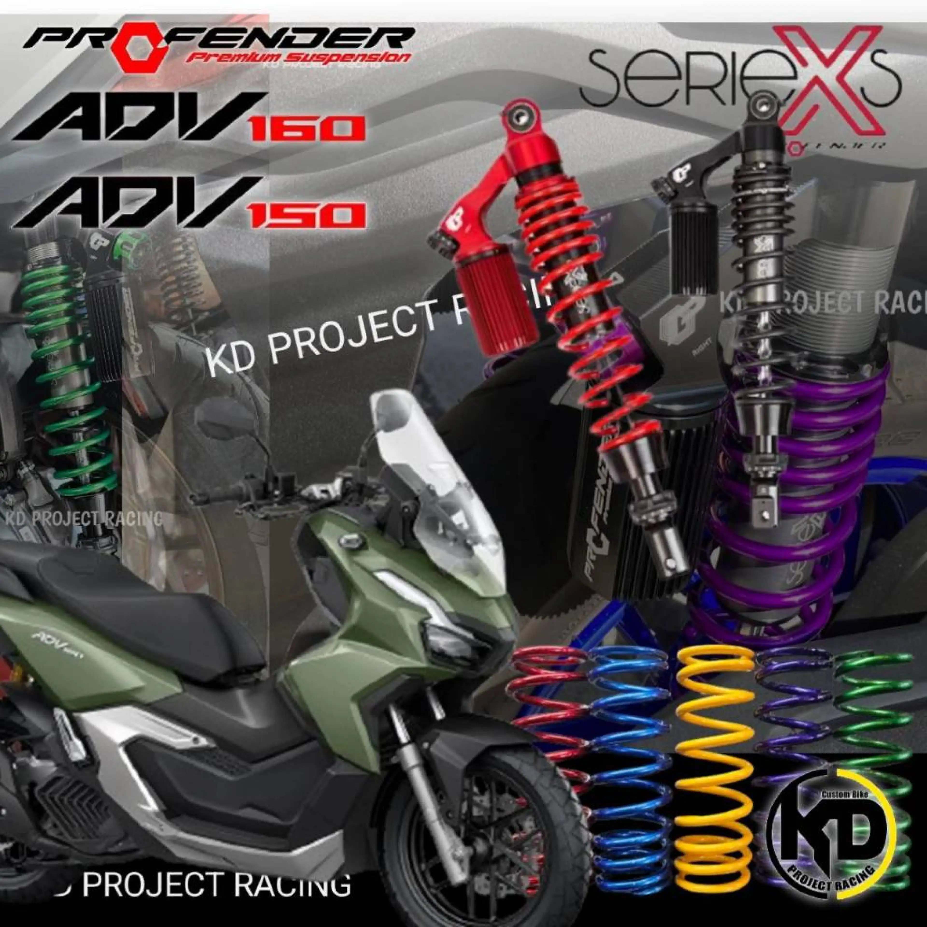 โช๊คหลัง Profender รุ่น X series Honda ADV150,160 (395mm) 2018-2025