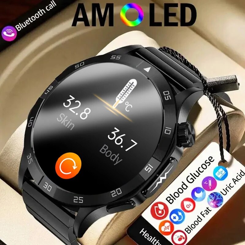 Blood Sugar Smart Watch Blood Lipid Uric Acid Health Monitor Sport Watch Smart ECG+PPG HD Bluetooth Call AI Voice Smartwatch Men ราคา 3,977 บาท*ส่งฟรี