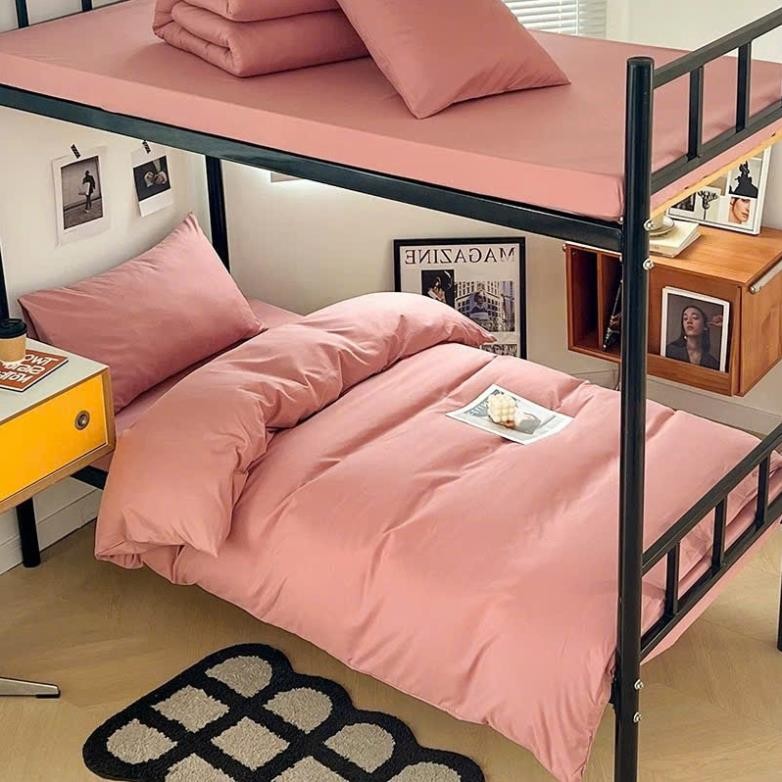 Ga giường kí túc xá bo chun 80x2m 1mx2m 1m2x2m ga trải giường cotton tici 1 màu ga giường trơn